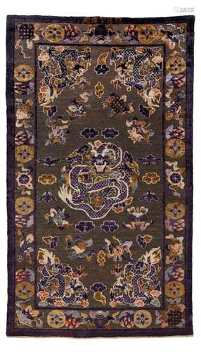 An imperial metal-thread 'dragon' carpet, Qing dynas...