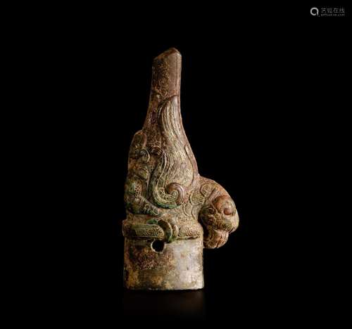 An archaic bronze bird-form fitting, Warring States period |...