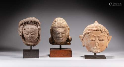 A sandstone Jain head, a sandstone Jain head of Thritankara ...