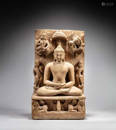 A sandstone seated figure of a Tirthankara, India, 10th-11th...