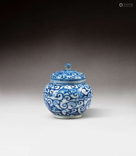 A blue and white ‘chilong’ jarlet and cover, Republican peri...