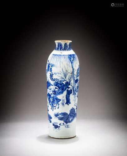 A blue and white 'court officials' vase, Qing dynast...