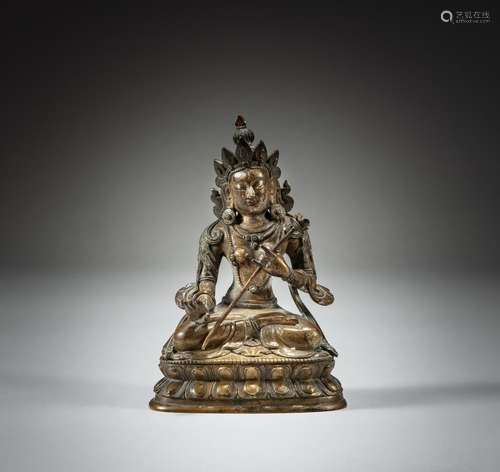 A gilt-bronze figure of Sitatapatra, Qing dynasty, 18th cent...