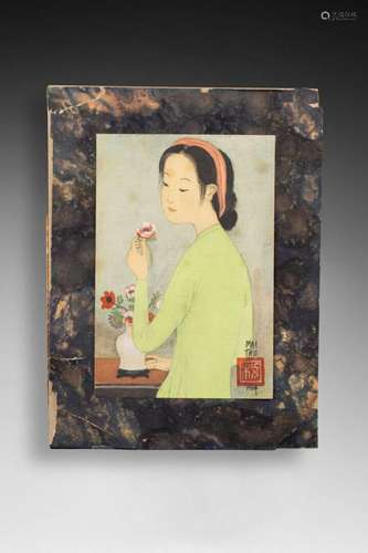 Trung Thu MAI (1906-1980), d'après<br />
Jeunne femme tenant...