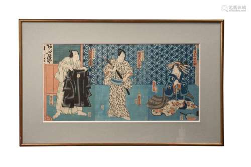 Utagawa KUNISADA (1786-1764), d'après<br />
Scène de théâtre...