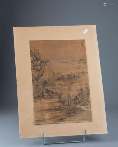 CHINE - XXe siècle<br />
Paysage lacustre <br />
Encre sur s...