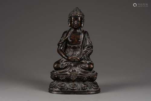 CHINE - XVIIIe ou XIXe siècle<br />
BOUDDHA en position de m...