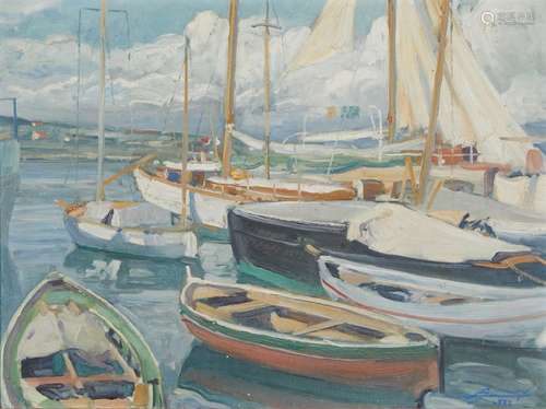 351 Lucien JONAS (1880-1947)<br />
Antibes, le port<br />
Hu...