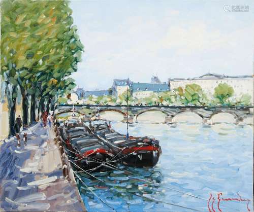 365 Guy LEGENDRE (né en 1946)<br />
Paris, le pont des arts<...