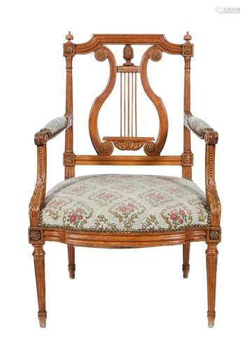 394 Fauteuil lyre d'époque Louis XVI<br />
Fauteuil reposant...