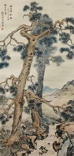 A Xu beihong's pine painting