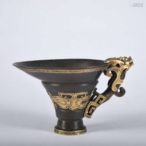 A gilt-bronze cup