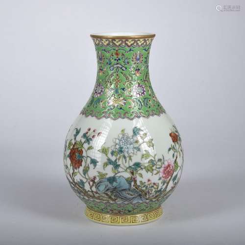 A famille-rose 'floral' vase