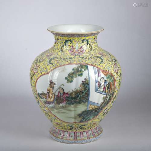 A famille-rose 'figure' vase