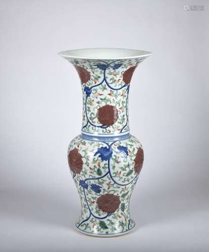 A copper-red-glazed 'floral' vase