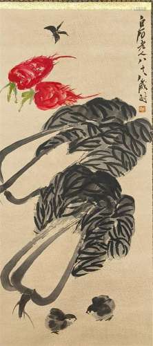A Qi baishi's cabbages painting