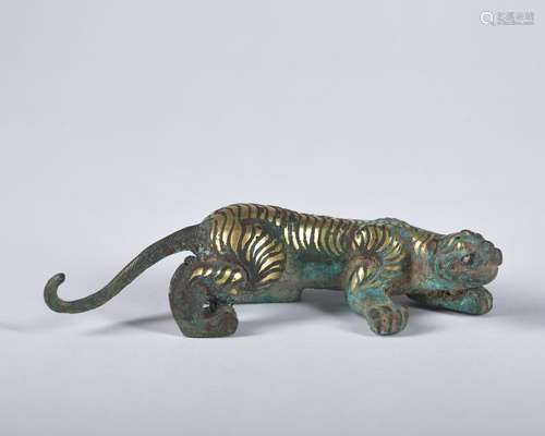 A gilt-bronze tiger