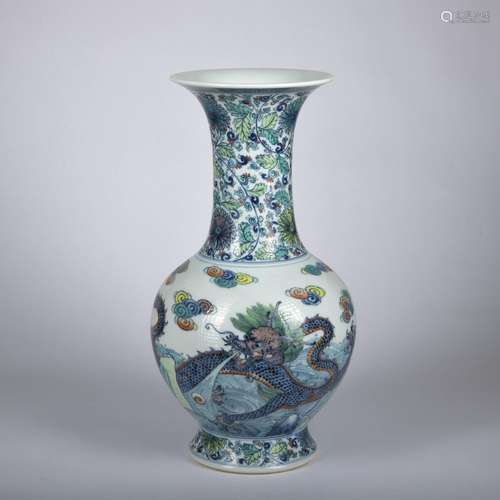 A DouCai 'floral and dragon' vase