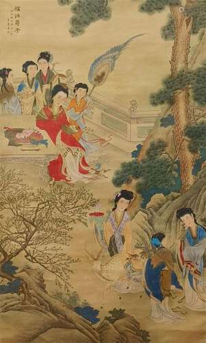 A Jiao bingzhen's figure painting