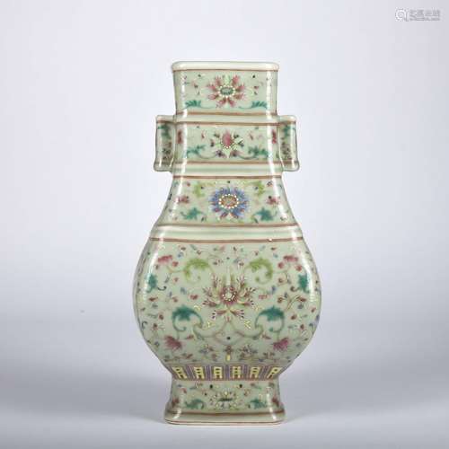 A celadon-glazed 'floral' vase