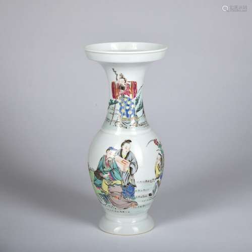 A Wu cai 'figure' vase