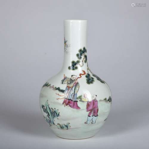 A famille-rose 'figure' vase