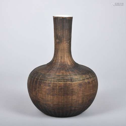 A wooden vase