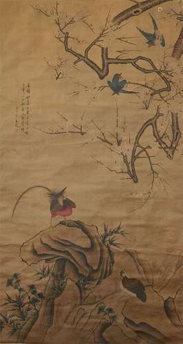 A Wang wu's flowers and birds painting