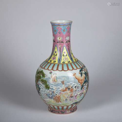 A famille-rose 'figure' vase