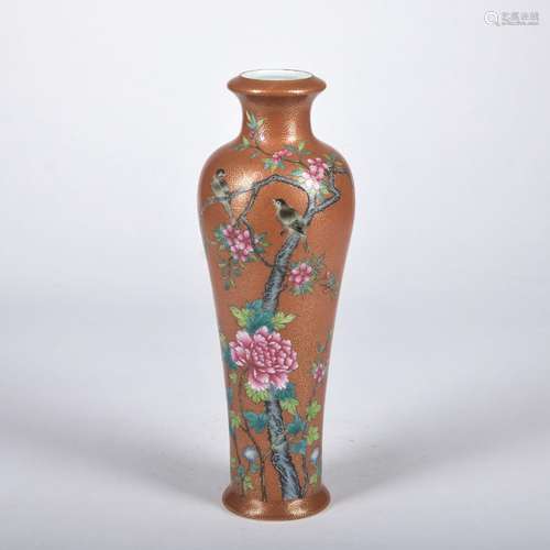 A famille-rose 'floral and birds' vase