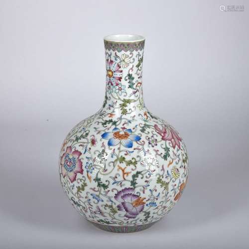 A famille-rose 'floral' vase