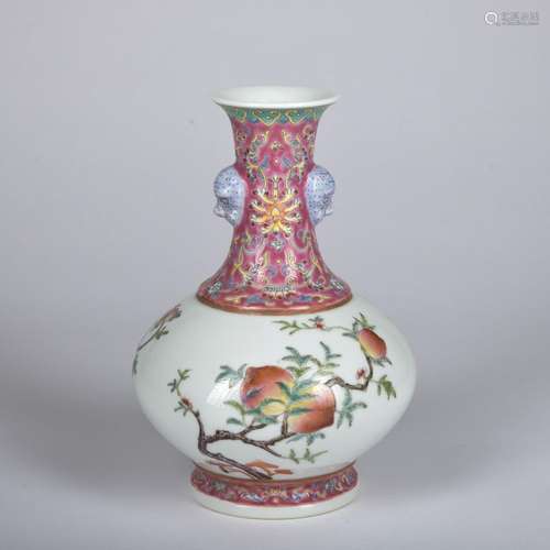 A famille-rose 'peach' vase