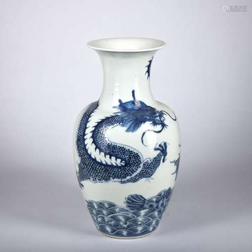 A blue and white 'dragon' vase