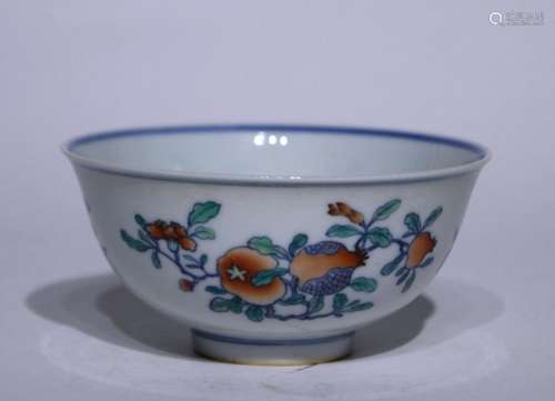 Doucai Longevity Peach Bowl