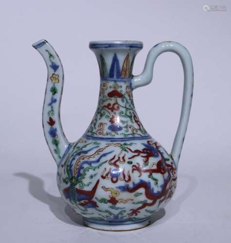 Colorful dragon pattern holding pot