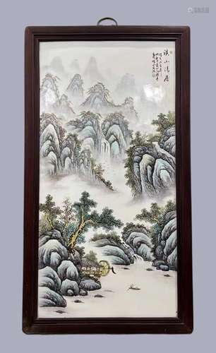 Wangyeting Pastel Landscape Porcelain Plate Painting