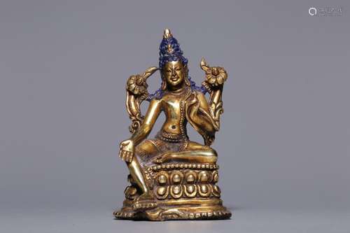 Qing Dynasty, Gilt Bronze Green Tara