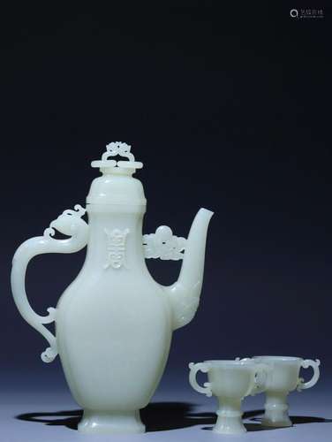 A set of Hetian jade jugs