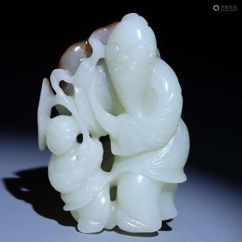 Hetian Jade Old Man Boy Ornament