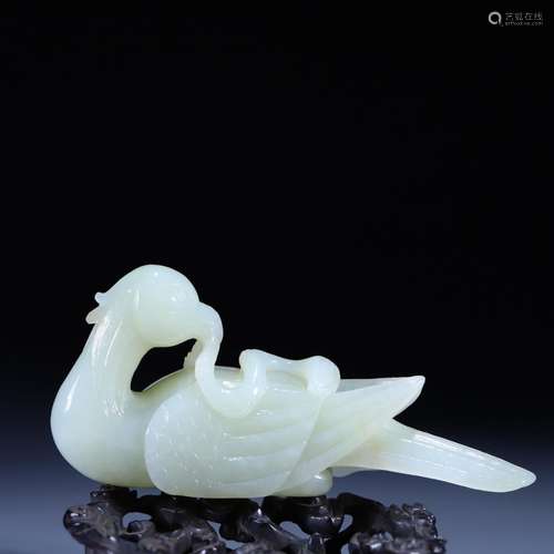 hetian jade phoenix ornament