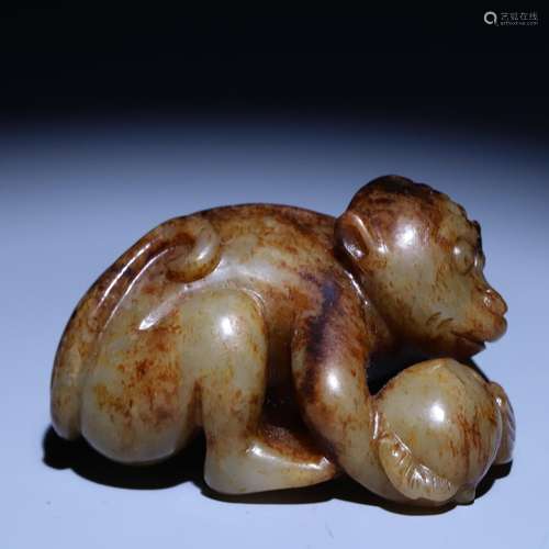 Hetian jade spirit monkey celebration birthday piece