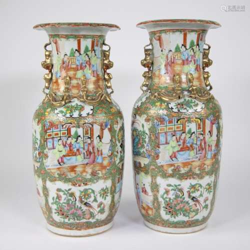 Pair of Chinese Canton vases, late 19th century