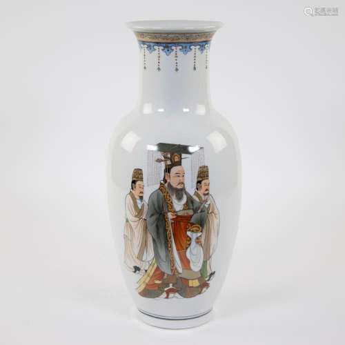 Chinese porcelain baluster vase, exceptionally finely painte...