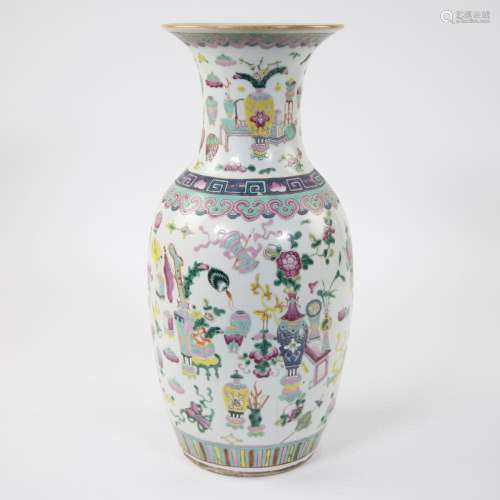 Chinese famile rose baluster vase circa 1900