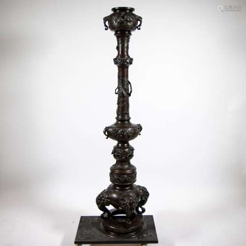 Large Japanese bronze stand - incense burner