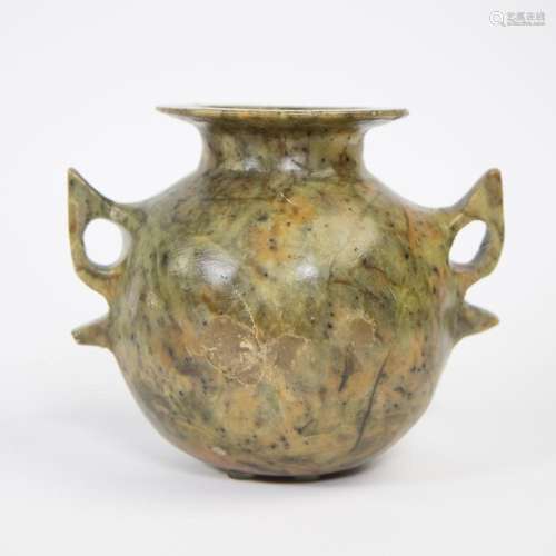 Asian vase in finely marbled stone