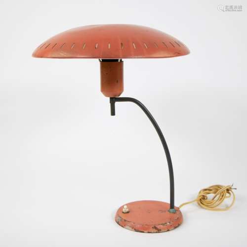 Louis Kalff orange desk lamp “Junior”, circa 1955, for Phili...