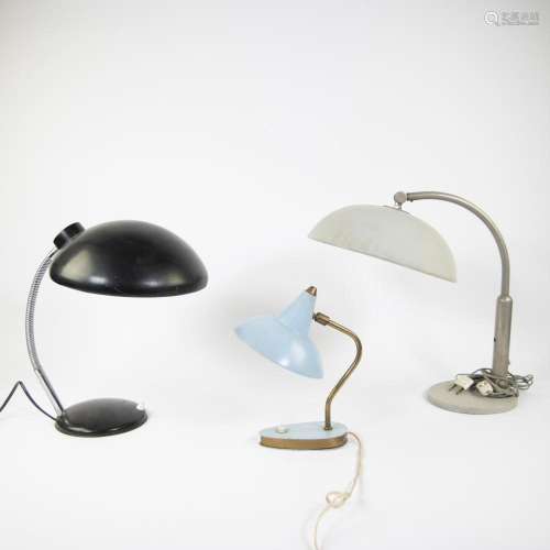 Lot of 3 vintage desk lamps from the 1950s
