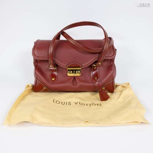 Louis Vuitton red leather travel bag 'Suhali'