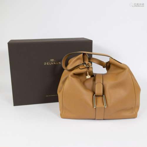 Delvaux handbag in light brown calf leather Givry with match...